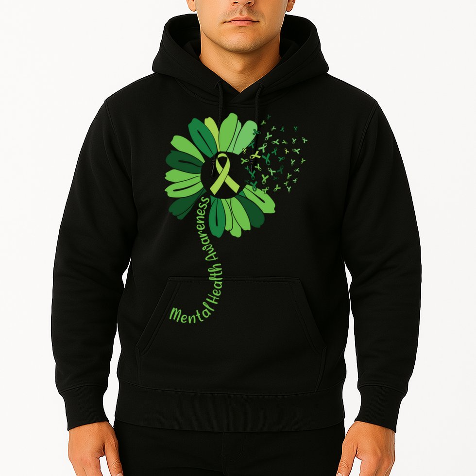 Green Flower Mental Health Awareness Hoodie