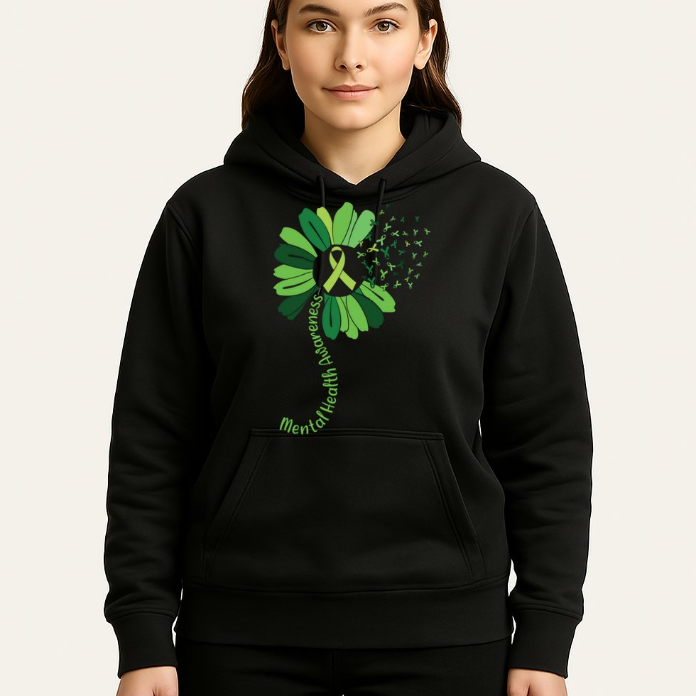 Green Flower Mental Health Awareness Hoodie