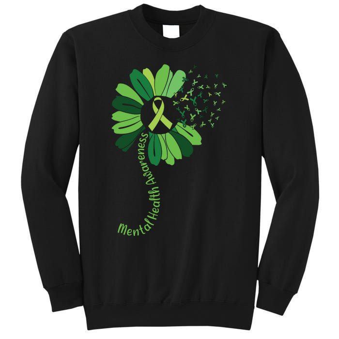 Green Flower Mental Health Awareness Sweatshirt