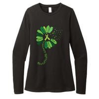 Green Flower Mental Health Awareness Womens CVC Long Sleeve Shirt