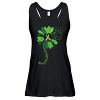 Green Flower Mental Health Awareness Ladies Essential Flowy Tank