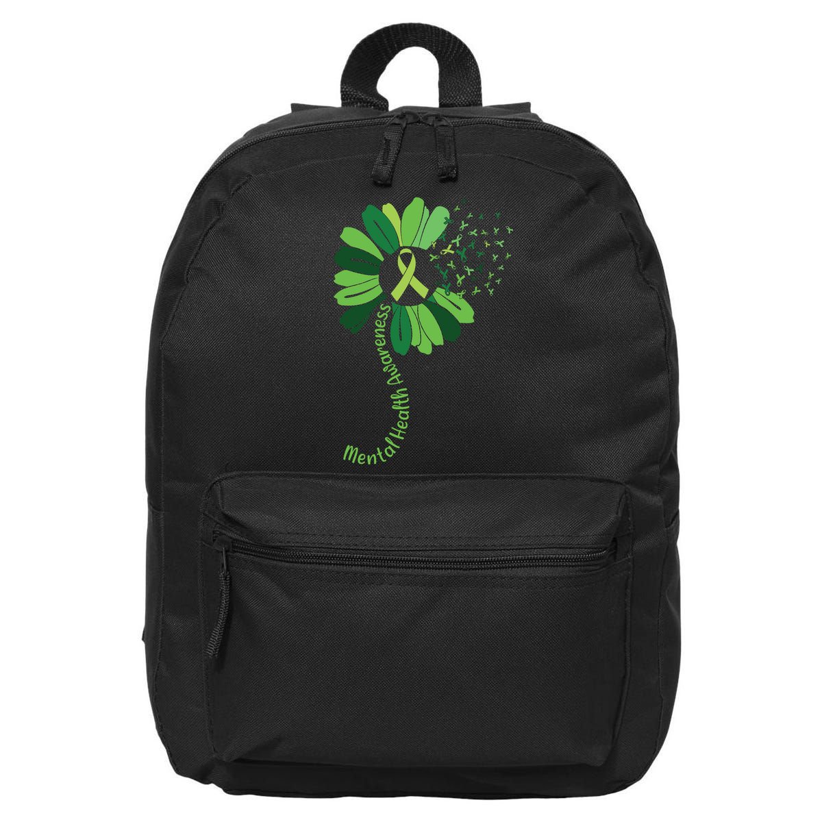 Green Flower Mental Health Awareness 16 in Basic Backpack