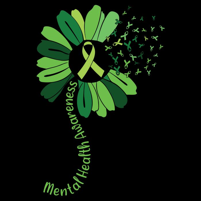 Green Flower Mental Health Awareness 16 in Basic Backpack