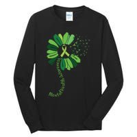 Green Flower Mental Health Awareness Tall Long Sleeve T-Shirt