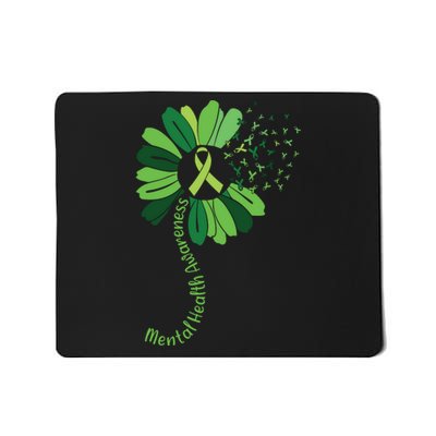 Green Flower Mental Health Awareness Mousepad