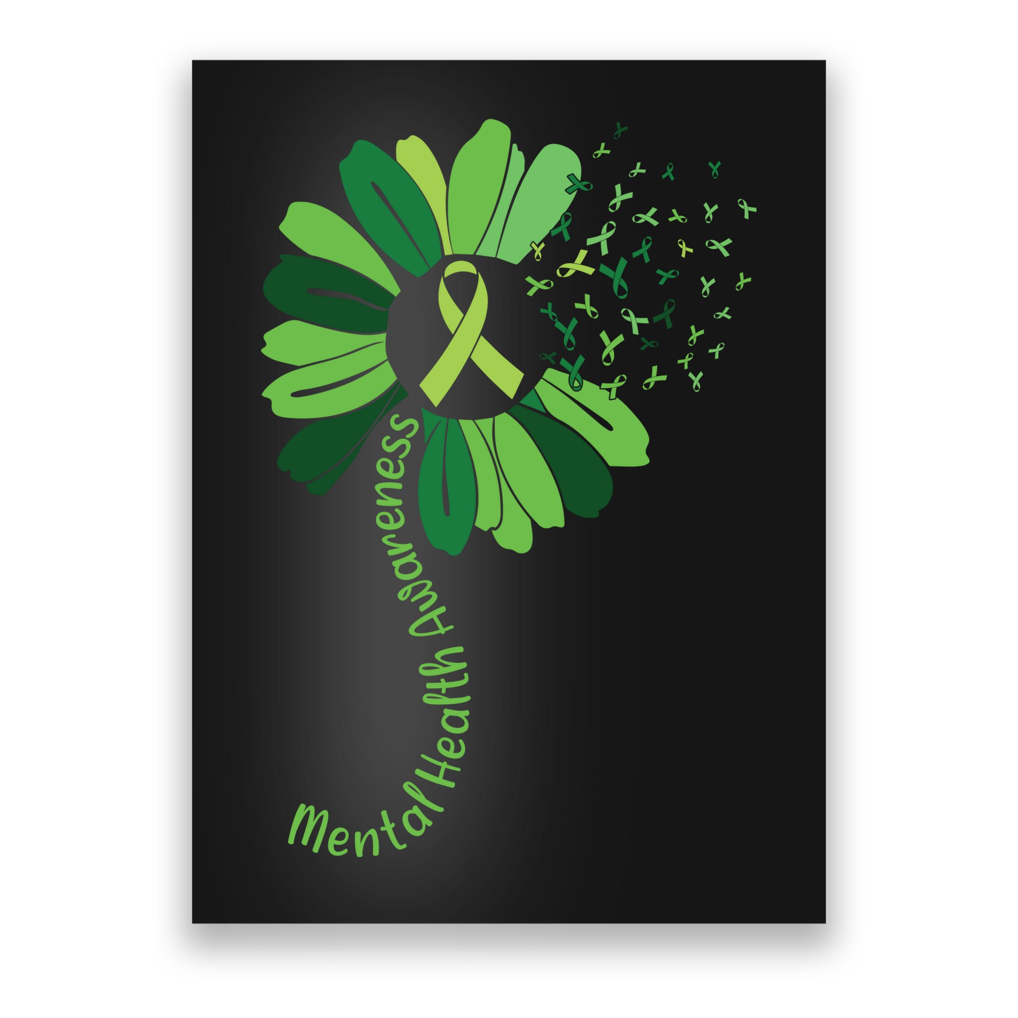 Green Flower Mental Health Awareness Poster
