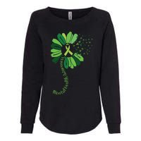 Green Flower Mental Health Awareness Womens California Wash Sweatshirt