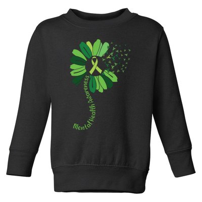 Green Flower Mental Health Awareness Toddler Sweatshirt