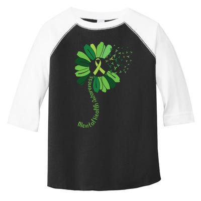 Green Flower Mental Health Awareness Toddler Fine Jersey T-Shirt