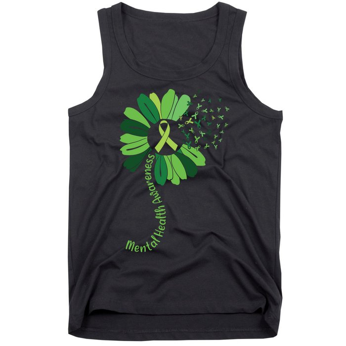 Green Flower Mental Health Awareness Tank Top