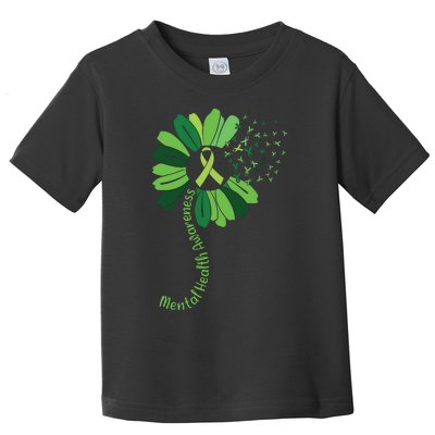 Green Flower Mental Health Awareness Toddler T-Shirt