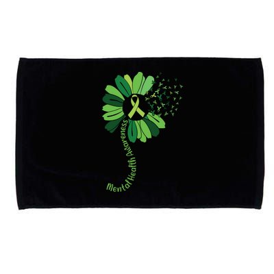 Green Flower Mental Health Awareness Microfiber Hand Towel