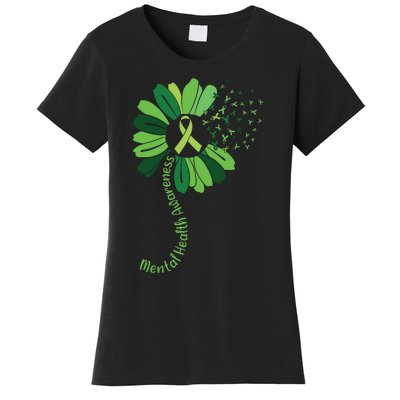 Green Flower Mental Health Awareness Women's T-Shirt