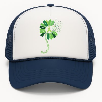 Green Flower Mental Health Awareness Trucker Hat