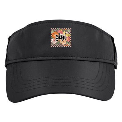 Gigi Floral Mother'S Day Wildflower Girl Checkered Adult Drive Performance Visor