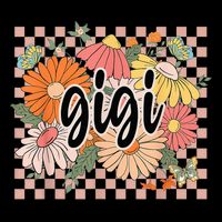 Gigi Floral Mother'S Day Wildflower Girl Checkered Drawstring Bag