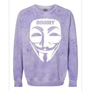 Guy Fawkes Mask Disobey Colorblast Crewneck Sweatshirt