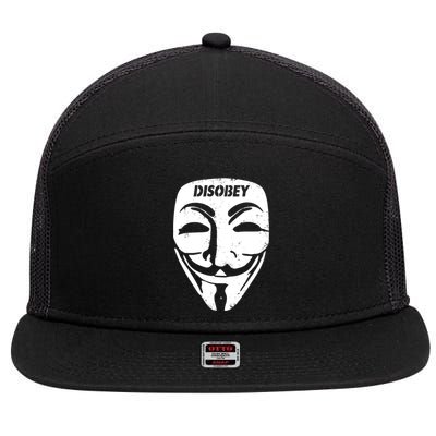 Guy Fawkes Mask Disobey 7 Panel Mesh Trucker Snapback Hat