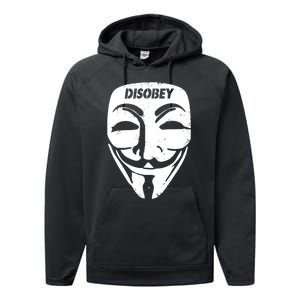 Guy Fawkes Mask Disobey Performance Fleece Hoodie