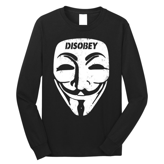 Guy Fawkes Mask Disobey Long Sleeve Shirt