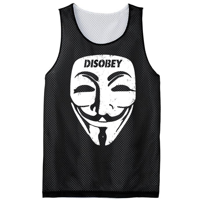 Guy Fawkes Mask Disobey Mesh Reversible Basketball Jersey Tank