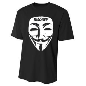 Guy Fawkes Mask Disobey Performance Sprint T-Shirt