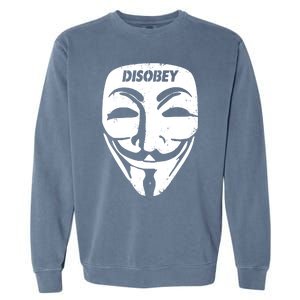 Guy Fawkes Mask Disobey Garment-Dyed Sweatshirt