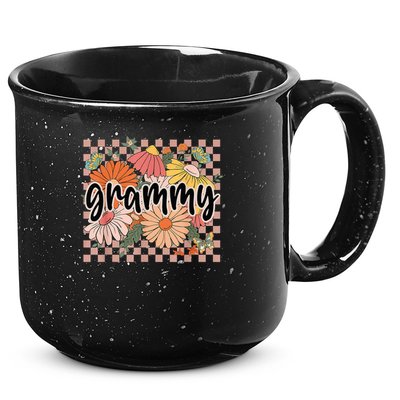 Grammy Floral Mother'S Day Wildflower Girl Checkered 15oz Campfire Ceramic Mug