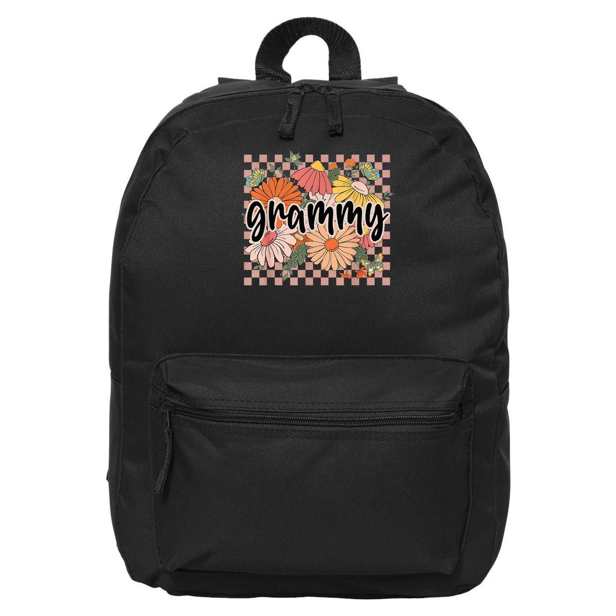 Grammy Floral Mother'S Day Wildflower Girl Checkered 16 in Basic Backpack