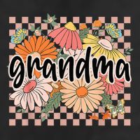 Grandma Floral Mother'S Day Wildflower Girl Checkered Beanie