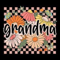 Grandma Floral Mother'S Day Wildflower Girl Checkered Drawstring Bag