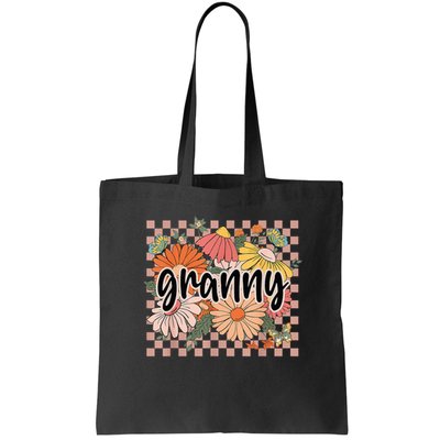 Granny Floral Mother'S Day Wildflower Girl Checkered Bag