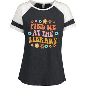 Groovy Find Me At The Library Lover Book School Librarian Enza Ladies Jersey Colorblock Tee