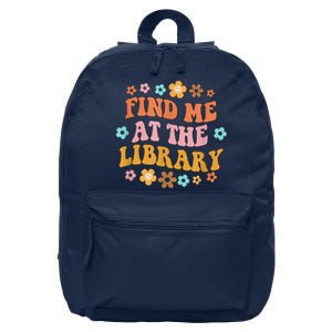 Groovy Find Me At The Library Lover Book School Librarian 16 in Basic Backpack