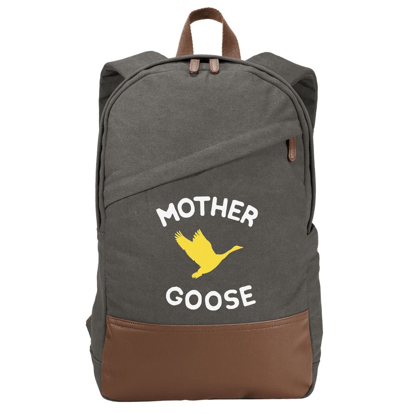 Gift For Mother Cute Funny Mother Goose Cotton Canvas Backpack