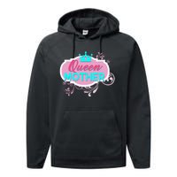 Gift For Mom Queen Mother Funny Mothers Day Mama Momma Mommy Performance Fleece Hoodie