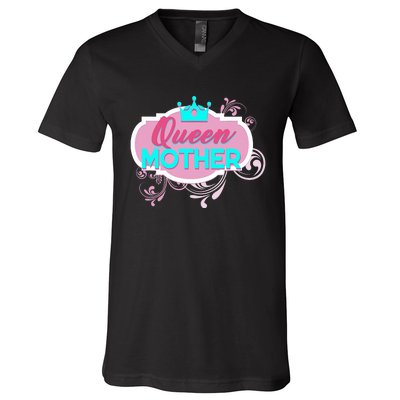 Gift For Mom Queen Mother Funny Mothers Day Mama Momma Mommy V-Neck T-Shirt