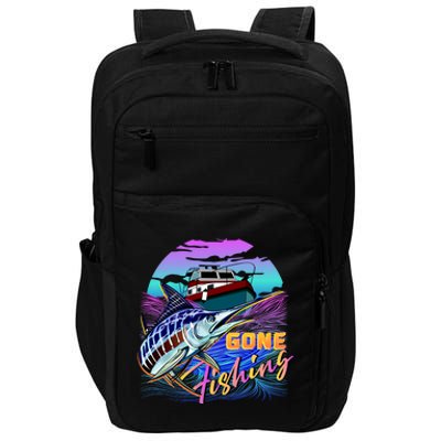 Gone Fishing Marlin Boat Impact Tech Backpack