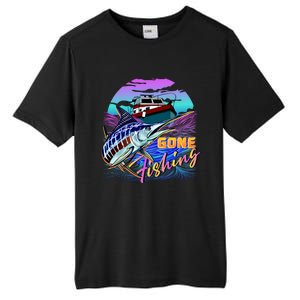 Gone Fishing Marlin Boat Tall Fusion ChromaSoft Performance T-Shirt