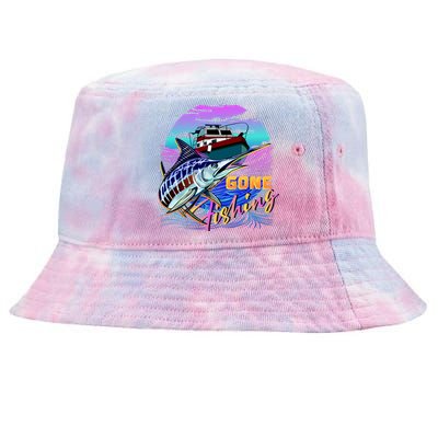 Gone Fishing Marlin Boat Tie-Dyed Bucket Hat