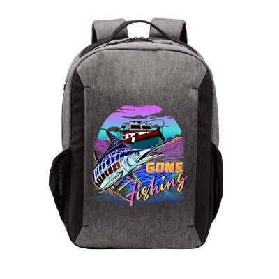 Gone Fishing Marlin Boat Vector Backpack