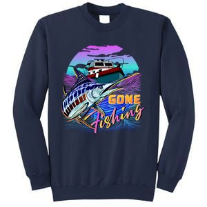 Gone Fishing Marlin Boat Sweatshirt