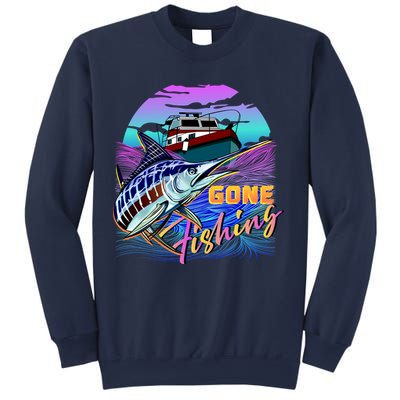 Gone Fishing Marlin Boat Sweatshirt