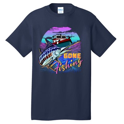 Gone Fishing Marlin Boat Tall T-Shirt