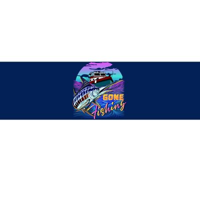 Gone Fishing Marlin Boat Bumper Sticker