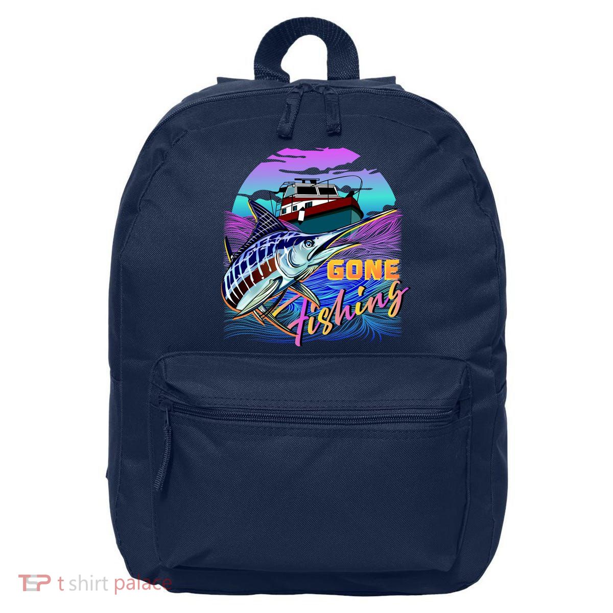 Gone Fishing Marlin Boat 16 in Basic Backpack