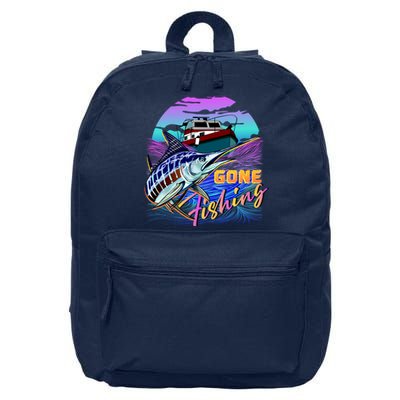 Gone Fishing Marlin Boat 16 in Basic Backpack