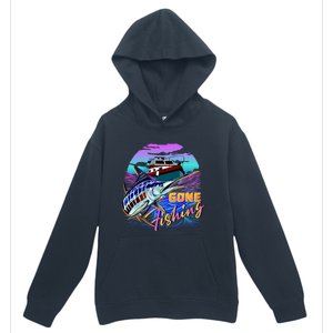 Gone Fishing Marlin Boat Urban Pullover Hoodie