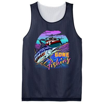 Gone Fishing Marlin Boat Mesh Reversible Basketball Jersey Tank