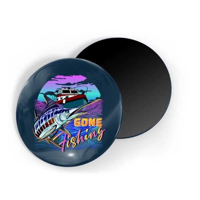 Gone Fishing Marlin Boat Magnet